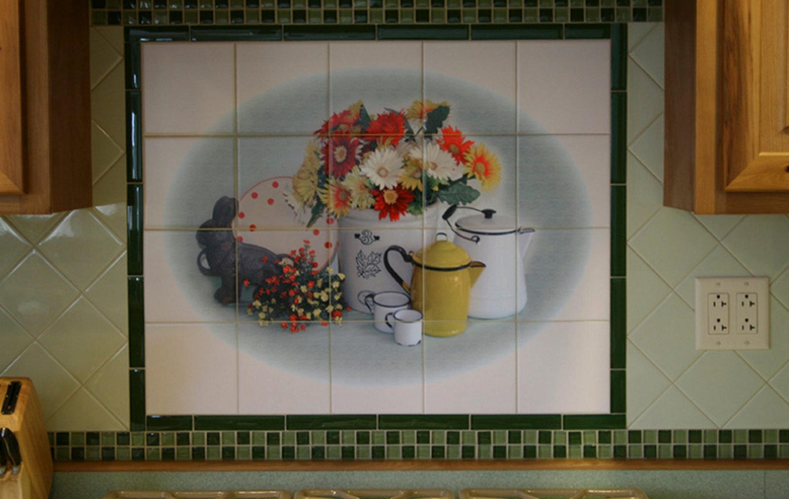 Kitchen Countertop with Ceramic Tile Backsplash