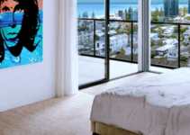 Bright interior design with boho style elements Bright interior design with boho style elements