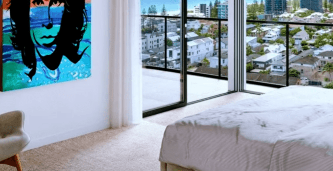 Bright interior design with boho style elements