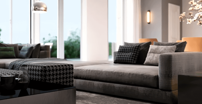 How to design a modern living room according to the shape