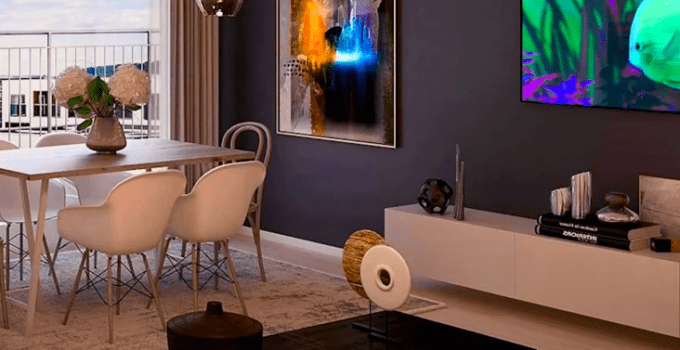 Placement of furniture and lighting in a small living room