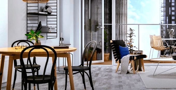 Combinations of textures and natural materials give warmth to an apartment furnished in an eclectic style