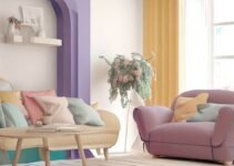 Lilac and light-yellow living room: This makes the room an eye-catcher