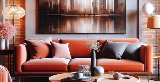 Trend Alert: 50 Living Rooms featuring BRICK Color Sofas