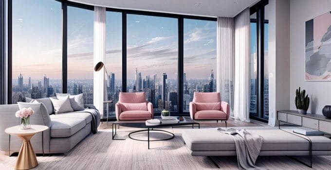 Why I Love a LIVING ROOM in Light Grey and Soft Pink